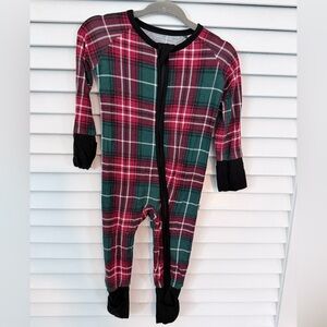 Little Sleepies Red and Green Plaid Zippies